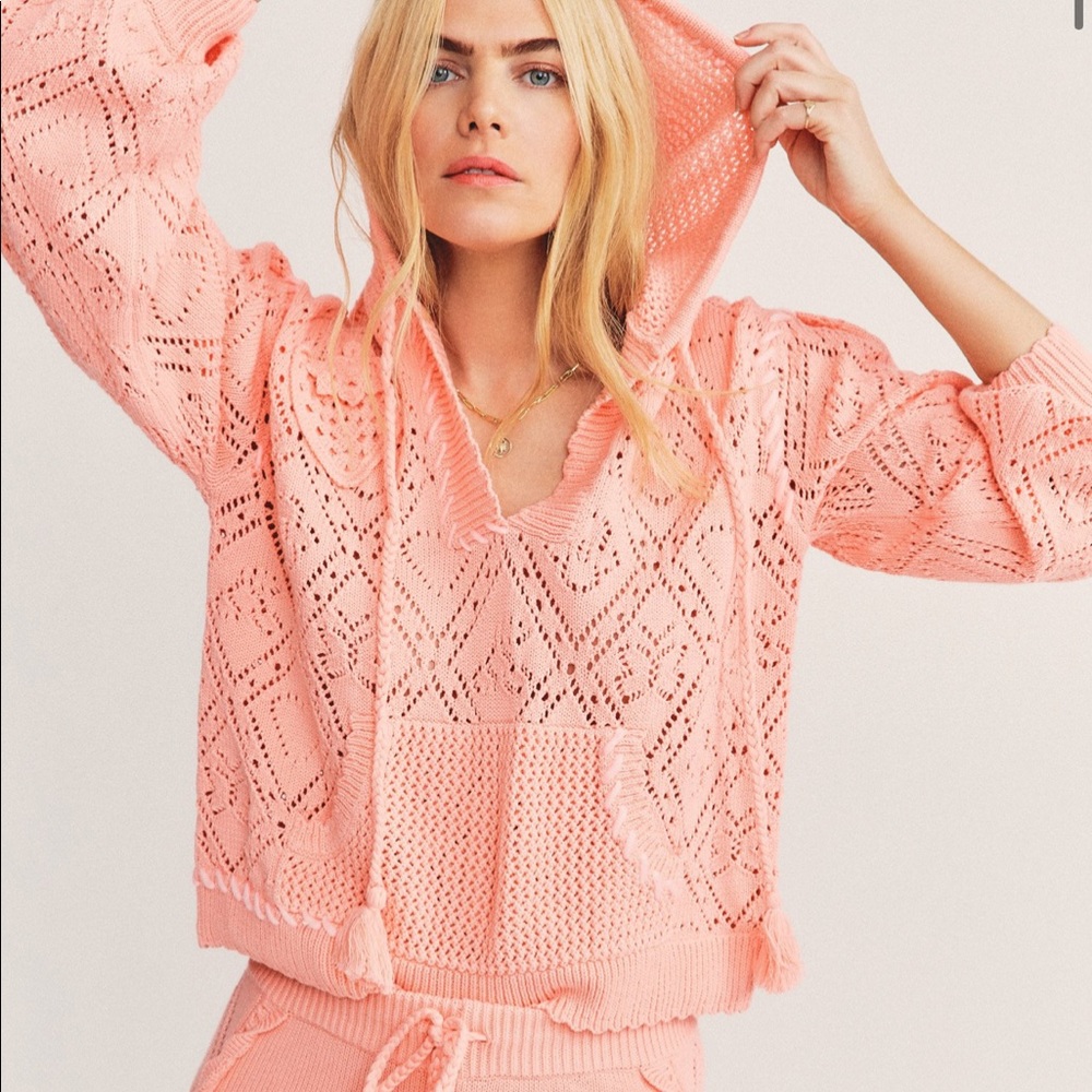 LoveShackFancy Pink Tomaso Hoodie, S, NWOT